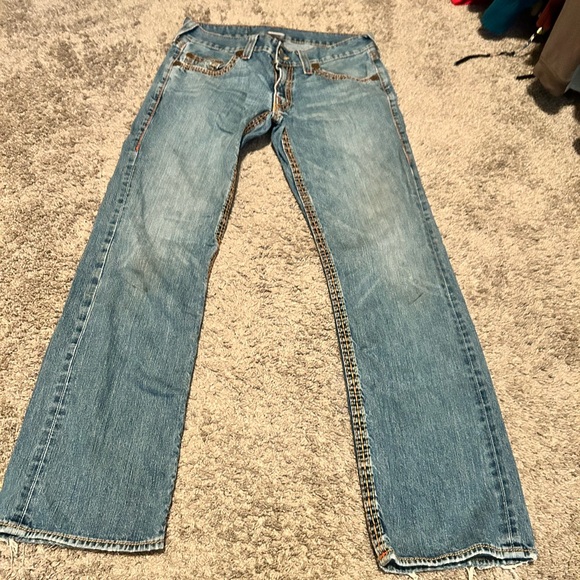 True Religion Light Blue Men's Straight Jeans - Picture 2 of 13